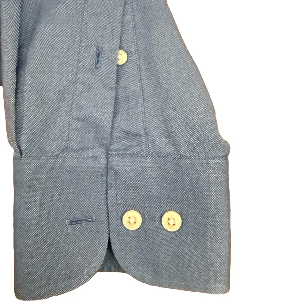 Nautica blue button-down dress shirt vintage Oxford collection size 17.5 34/35 - Picture 3 of 4